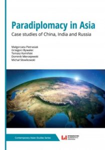 Okładka książki pod tytułem "Paradiplomacy in Asia. Case studies of China India and Russia"/Cover of the book "Paradiplomacy in Asia. Case studies of China India and Russia"